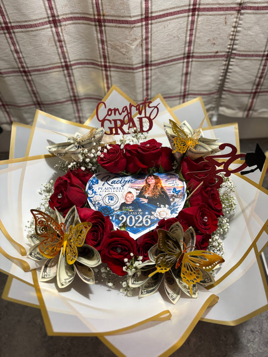 🎓 Graduation Money Bouquet — Starting at $65 + Cash